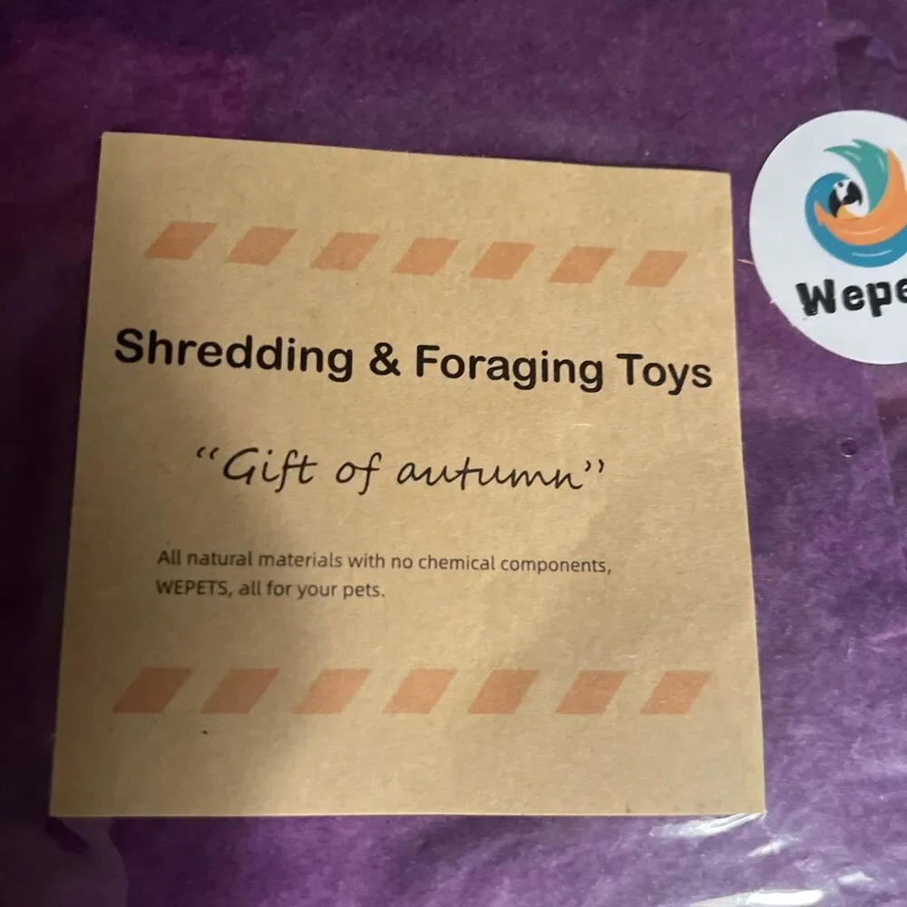 Wepets Natural and Dye-Free Bird Toy for Chewing Shredding Foraging